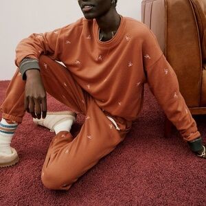 Madewell Bow Crewneck Sweater, Warm Umber, Size Small